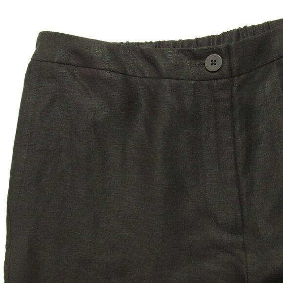 NWT Eileen Fisher Wide Leg Trouser in Black Tencel Linen Slub Blend Pants L - Picture 6 of 10